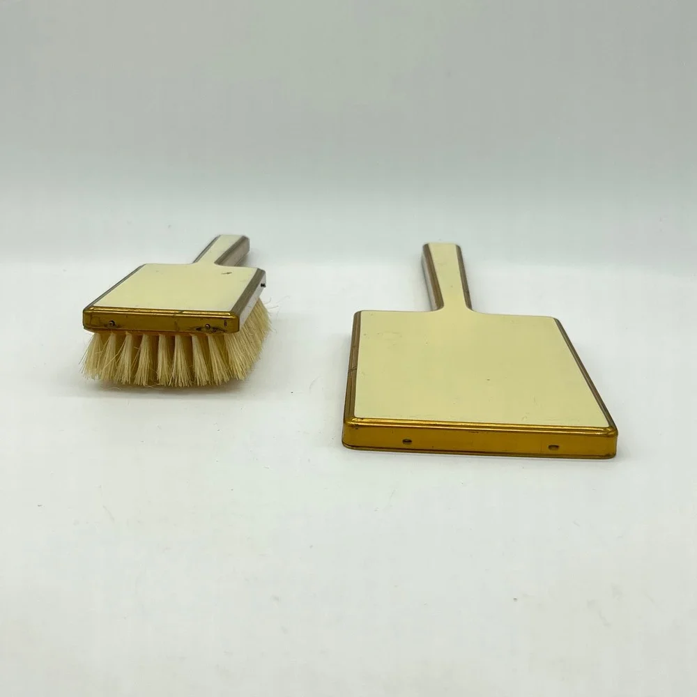 Vintage‎ Vanity Set Brush and Mirror Gold Tone Elegant Dressing Table Decor